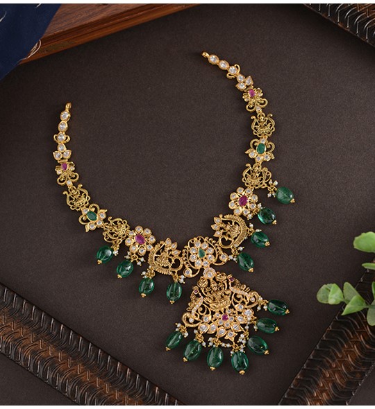 Floral Lakshmi Gold Necklace