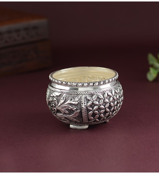 Rustic Silver Kumkum Bowl