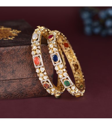 Gold Gemstone Bangles Krishna Jewellers Pearls and Gems