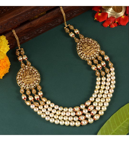 Lakshmi Pearl Necklace for Men