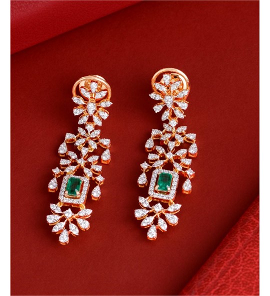 Floral Diamond Dangle earrings