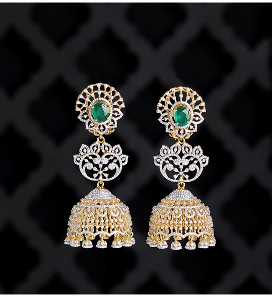 Diamond Jhumka Earrings