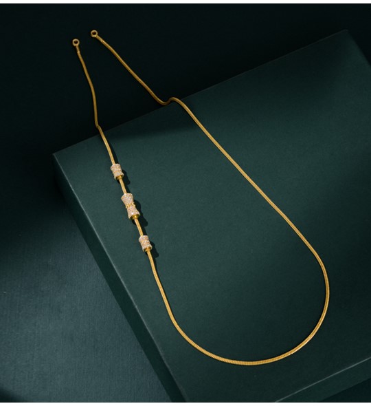 22k gold mangalsutra chain with CZ