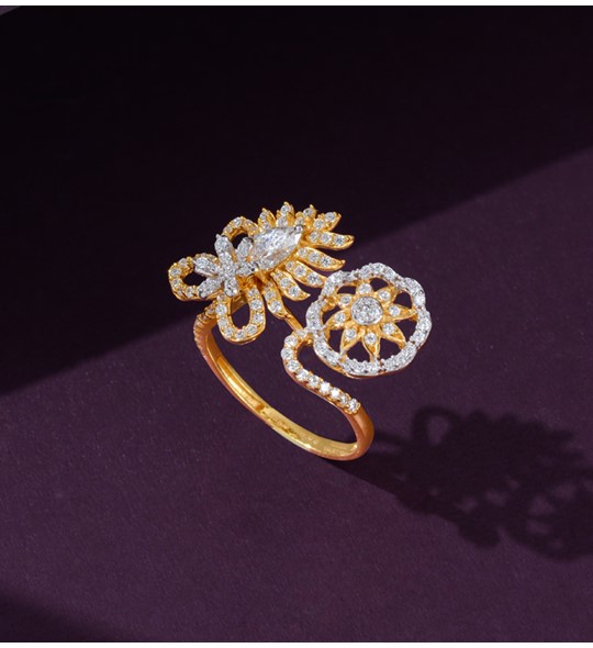 Floral Gold Ring for Women