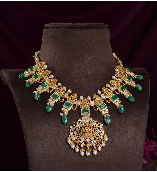 Ekadasha Lakshmi Gold Necklace