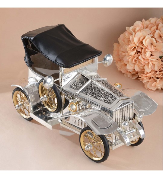 Antique Silver Box in Car Motif