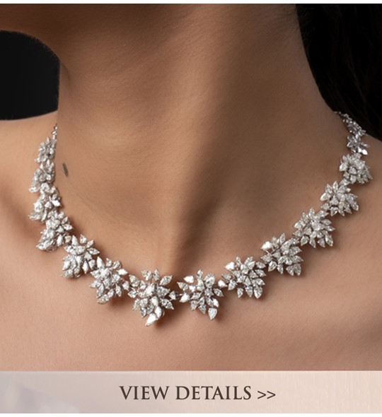 Diamond Studded Necklace in white gold