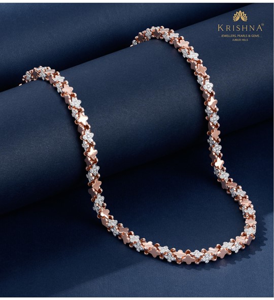 Elegant rose gold diamond chain