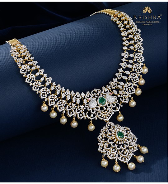 Buy Luxy Gold Diamond Necklace Pendant in Peacock Motif ...