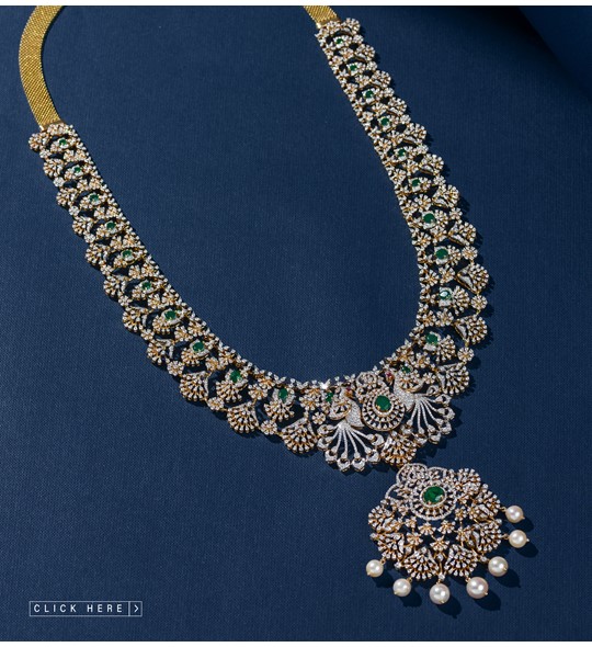 Classic Diamond necklace - Krishna Jewellers Pearls and Gems