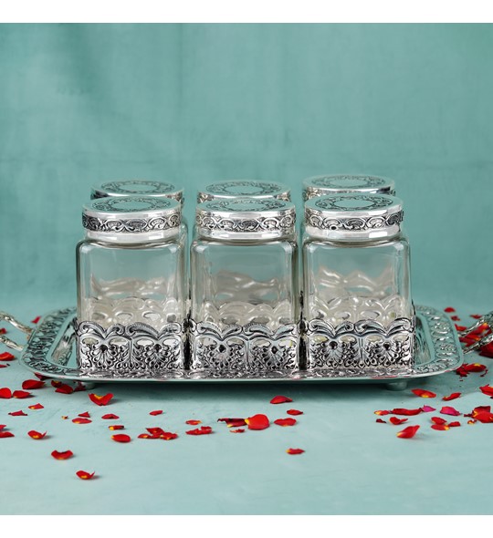 Pure Silver Glass Jar