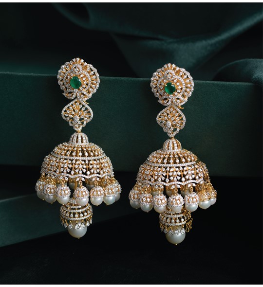 Imperial Diamond Jhumka Earrings - Shop Now