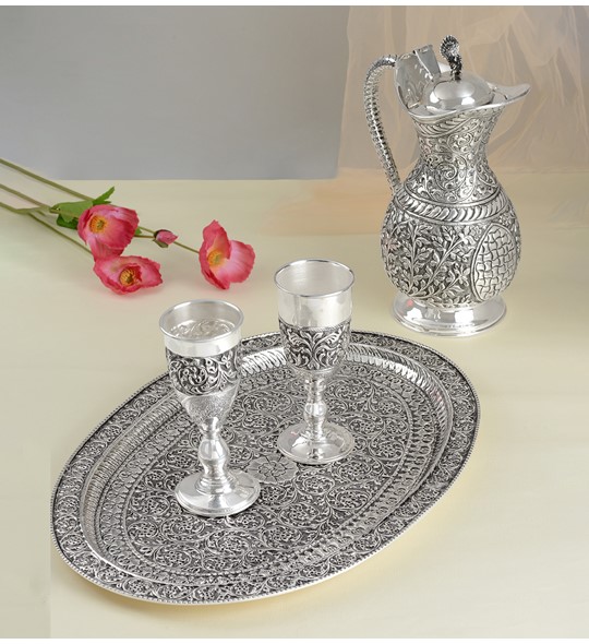 Contemporary Silver Jug and Drinkware Sets