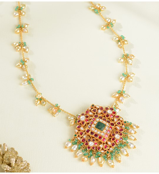 Posy Gold Keshi Pearl Necklace