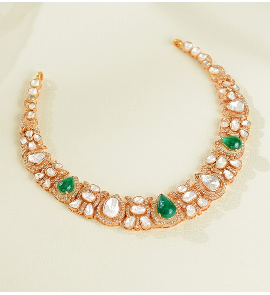 Elegant  Gold Polki Necklace