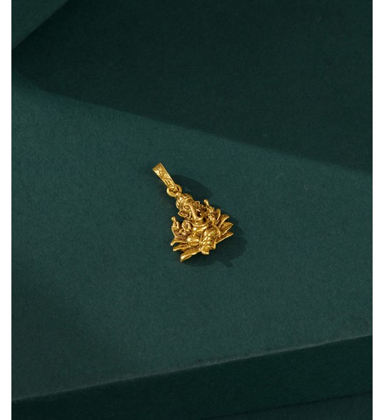 22K Gold Pendant in Ganesh Motif