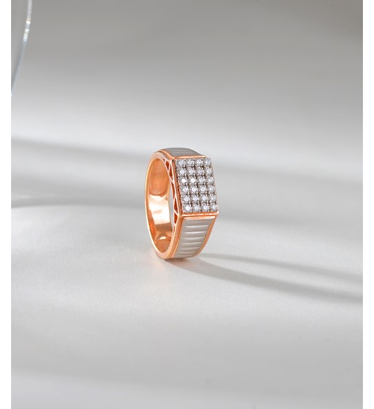 Diamond Ring For Men In  Rose Gold