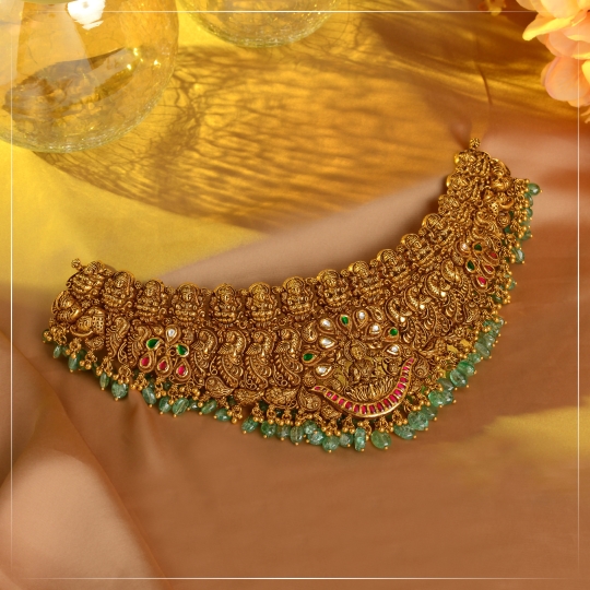 Regal Laxmi Motif Gold Choker