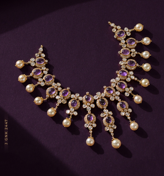 Ritzy Amethyst & Polki Necklace