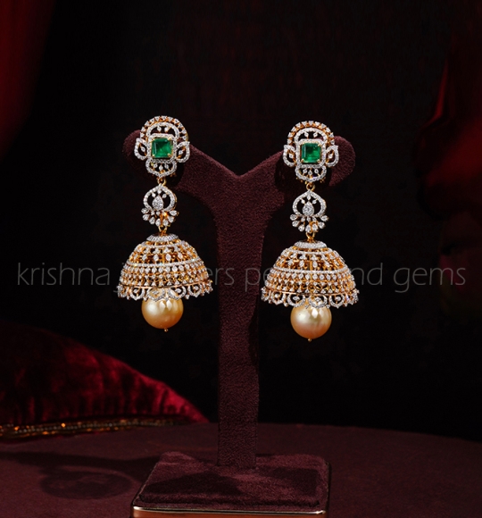 Floral Diamond Jhumka