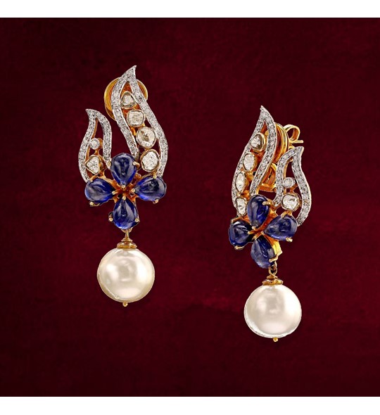 Top 138+ gold sapphire earrings