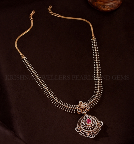 Elegant Diamond Rose Gold Necklace Timeless Beauty