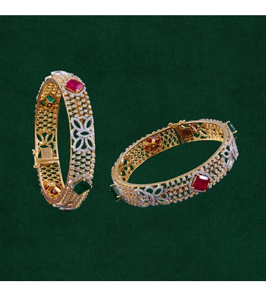 Diamond Ruby Emerald Changeble Bangles