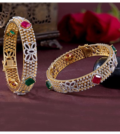 diamond ruby bangles