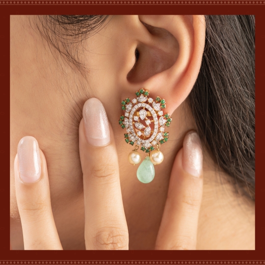 Emerald and Diamond Earrings