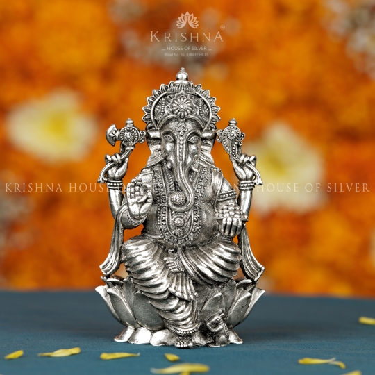Silver Ganesha Murthy Krishna Jewellers