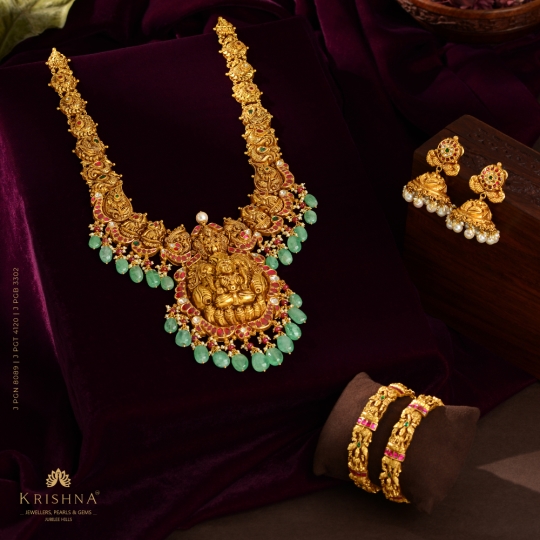 Temple Gold Haram Sets - Krishna jewellers