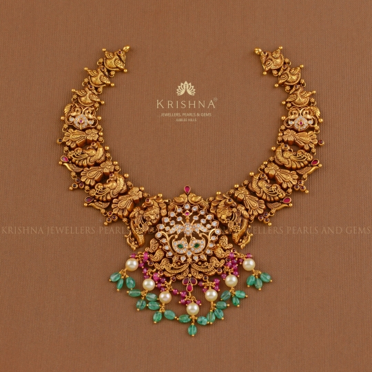 Traditional Peacock Gold Necklace