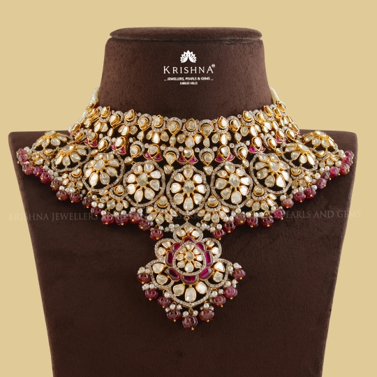 Flowery Bridal Polki Choker