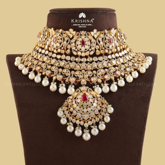 Regal Polki Bridal Choker Necklace