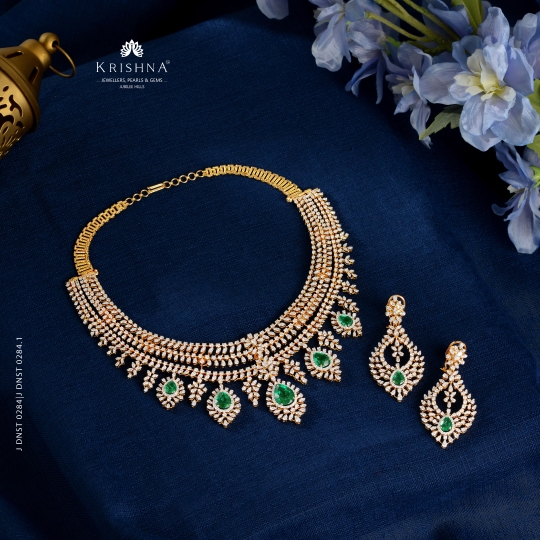 Sparkling Diamond Necklace And Earrings Sets