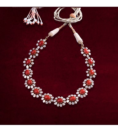 Elegant Uncut Plain Ruby Necklace - Modi Pearls