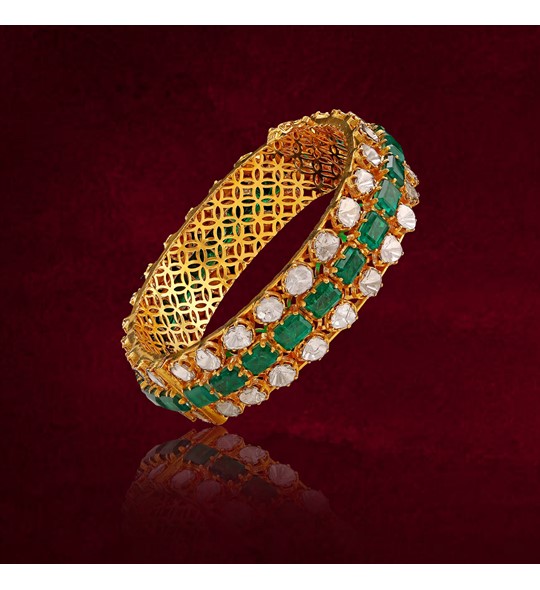 Emerald hot sale gold bangles