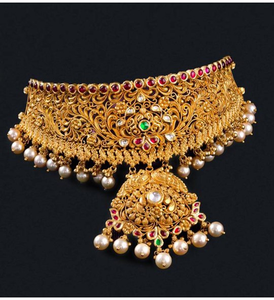 gold bridal choker