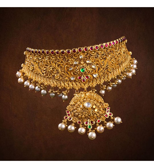 Buy Multi Color Semi Precious Stones Choker Necklace Set by Zevar King  Online at Aza Fashions.