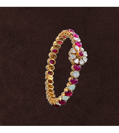 Ruby & polki kundan bangle