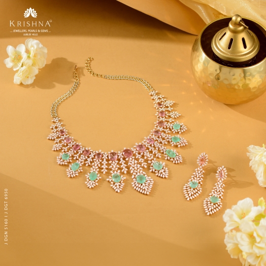 Bridal Diamond Necklace and Earrings Sets