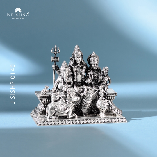 Divine Shiv Parivar In Silver