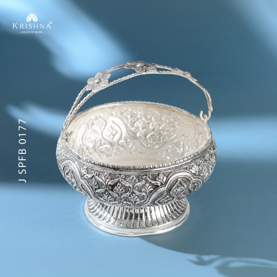 Antique Silver Flower Bowl