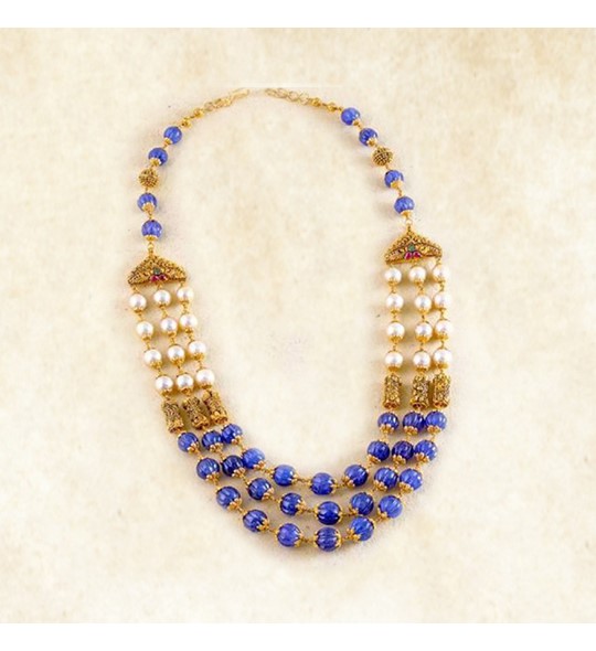 Tanzanite Southsea Pearls Necklace Krishna Jewellers