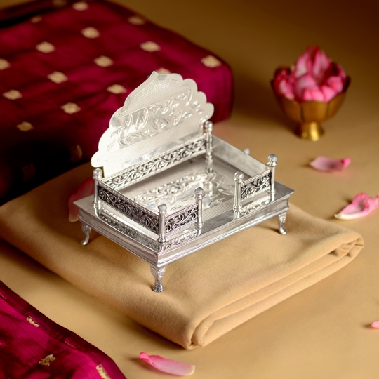 Elegant Silver Simhasanam