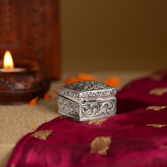 Silver Kumkum Box