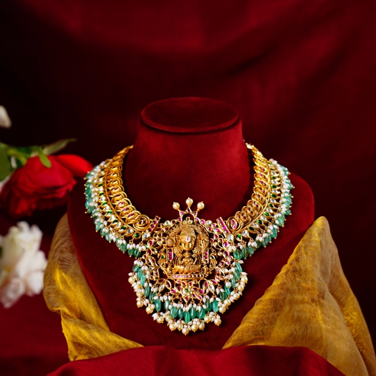 Stunning Laxmi Devi Designed Necklace