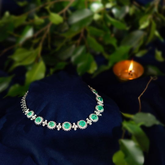 Royal Emerald Diamond Necklace