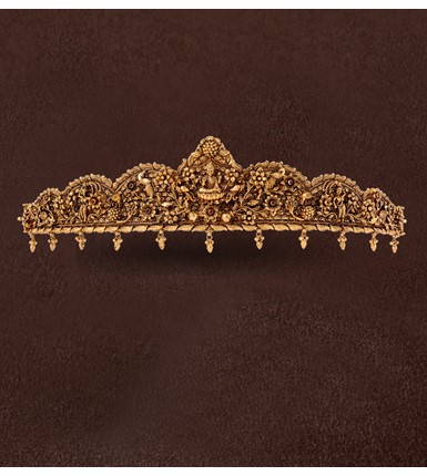 Antique gold nakshi Lakshmi vaddanam designs - Indian Jewellery