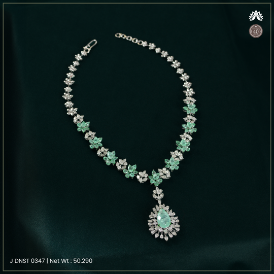 Diamond Necklace With Floral Elegance